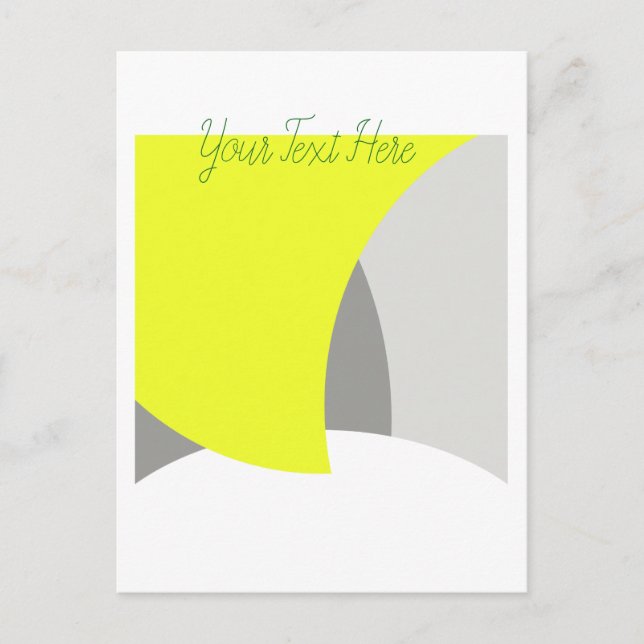 Cartão Postal Abstrato Art Yellow Cinza White (Frente)