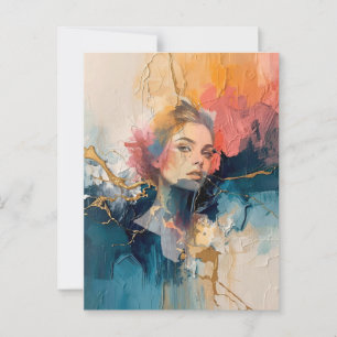 Cartão Postal abstrato, arte moderna, impressão de arte, retrato