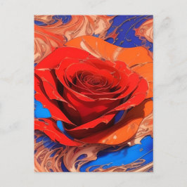 Cartão Postal Abstrato artístico marbled Rosa