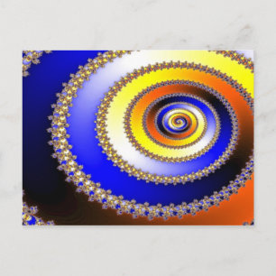 Cartão Postal Abstrato ARTs - Azul espiral amarelo