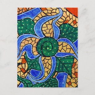 Cartão Postal Abstrato Blue Flower