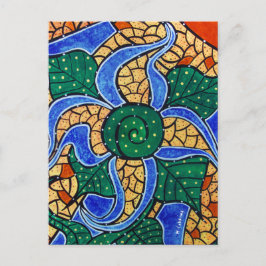 Cartão Postal Abstrato Blue Flower