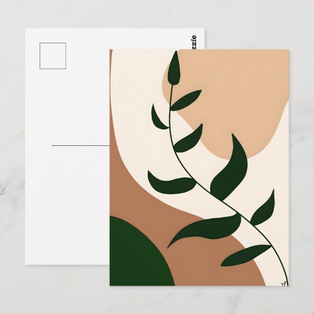 Cartão Postal Abstrato Boho e Arranque moderno do clipe 2026 (Frente/Verso)