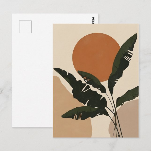 Cartão Postal Abstrato Boho e Arte de Clipe Moderna Imprimíveis (Frente/Verso)