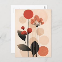 Cartão Postal Abstrato Boho e Arte de Clipe Moderna Imprimíveis