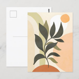 Cartão Postal Abstrato Boho e Arte de Clipe Moderna Imprimíveis