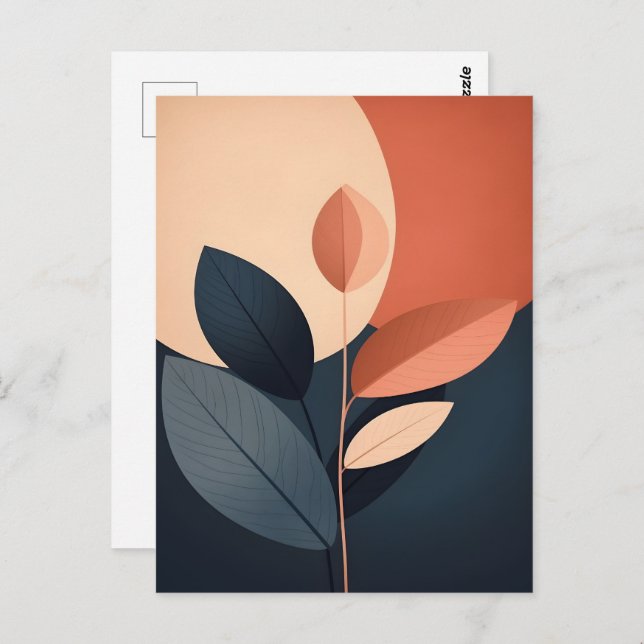 Cartão Postal Abstrato Boho e Arte de Clipe Moderna Imprimíveis (Frente/Verso)