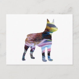 Cartão Postal Abstrato Boston Terrier Silhouette