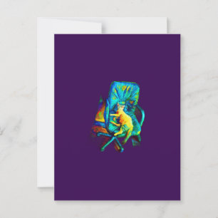 CARTÃO POSTAL ABSTRATO CAT ART EXTRA COLORFUL POR SEXSOX