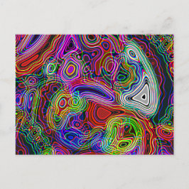 Cartão Postal Abstrato Colorida Rainbow Neon