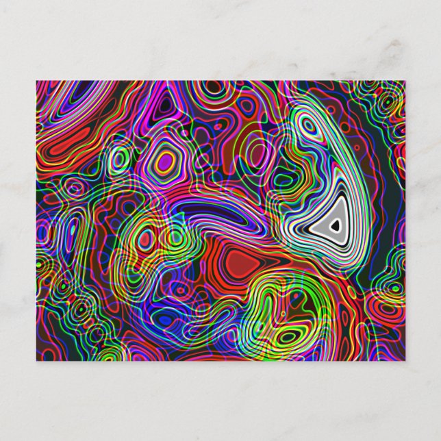 Cartão Postal Abstrato Colorida Rainbow Neon (Frente)