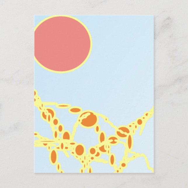 Cartão Postal abstrato cor de rosa e laranja 1276 (Frente)