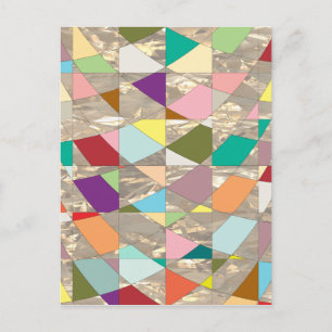 Cartão Postal Abstrato Cores Douradas