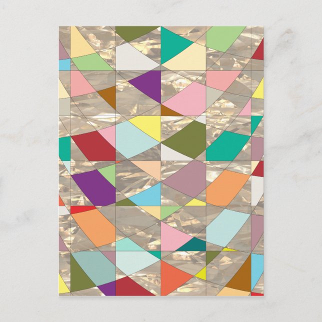 Cartão Postal Abstrato Cores Douradas (Frente)