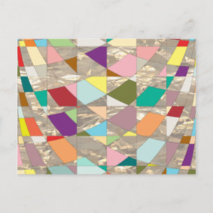 Cartão Postal Abstrato Cores Douradas