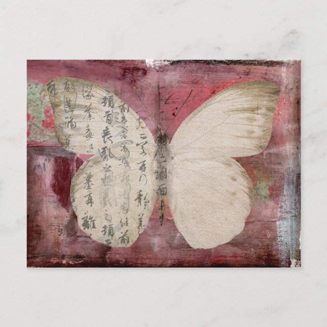 cartão postal abstrato da borboleta (Frente)