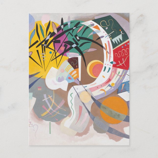 Cartão Postal Abstrato da curva dominante de Kandinsky (Frente)