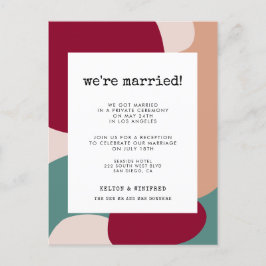 Cartão Postal Abstrato dá forma ao anúncio de casamento contempo