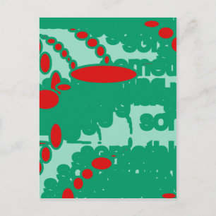 Cartão Postal abstrato de 1123 vermelho e verde