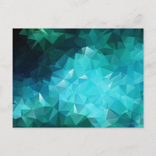 Cartão Postal Abstrato de Aquamarina Poligonal