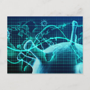 Cartão Postal Abstrato de Dados sobre Pandemia e Crise Médica Gl