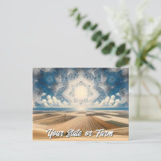 Cartão Postal Abstrato de Fazenda de trigo da Prairie