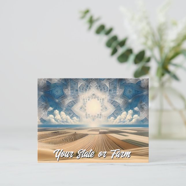 Cartão Postal Abstrato de Fazenda de trigo da Prairie (Em pé/Frente)