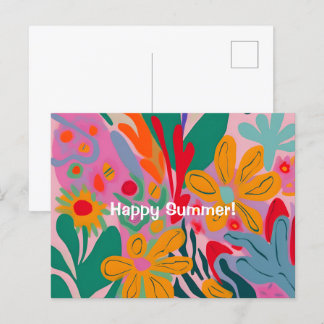 Cartão Postal abstrato de flor de verão feliz Verão