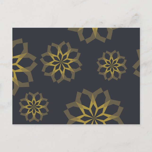 Cartão Postal abstrato de flores moderna, legal, verde, única e  (Frente)