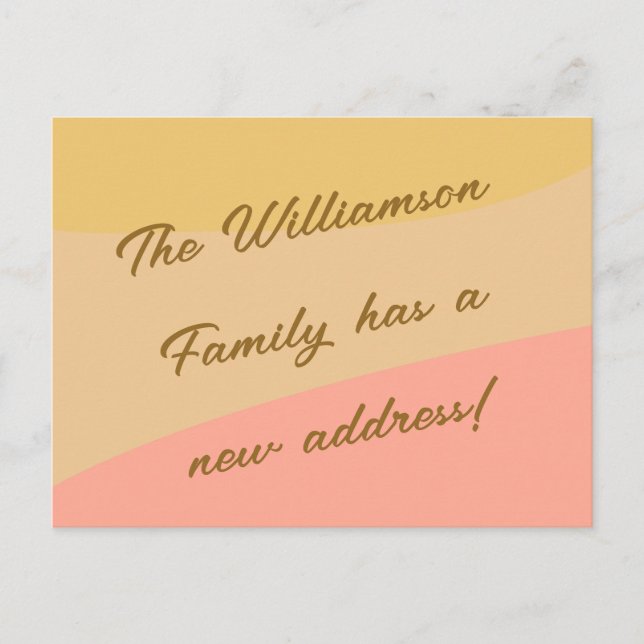 Cartão Postal Abstrato de Pêssego Amarelo do Pastel, Movido (Frente)