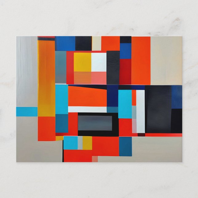 Cartão Postal Abstrato de pintura geométrica (Frente)