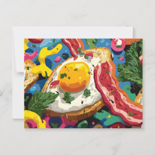 Cartão Postal Abstrato de Pop de arte vibrante, padrão de ovos e