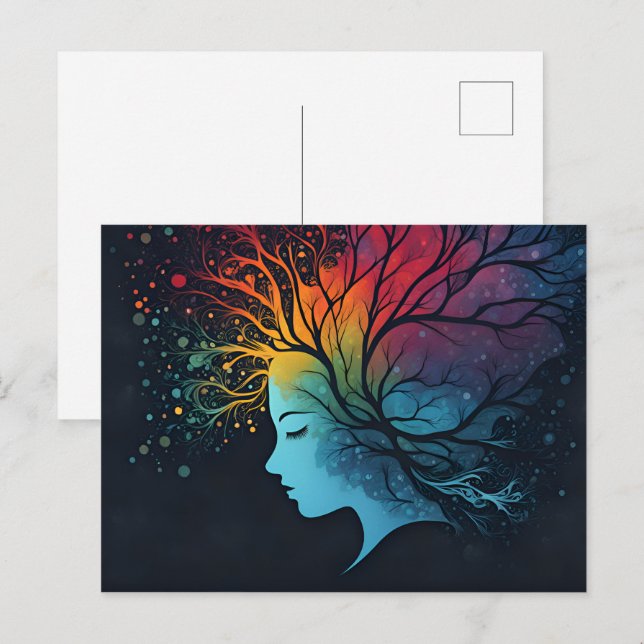 Cartão Postal Abstrato de saúde mental (Frente/Verso)