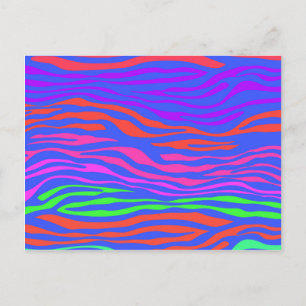 Cartão Postal Abstrato de Zebra Stripe Colorida