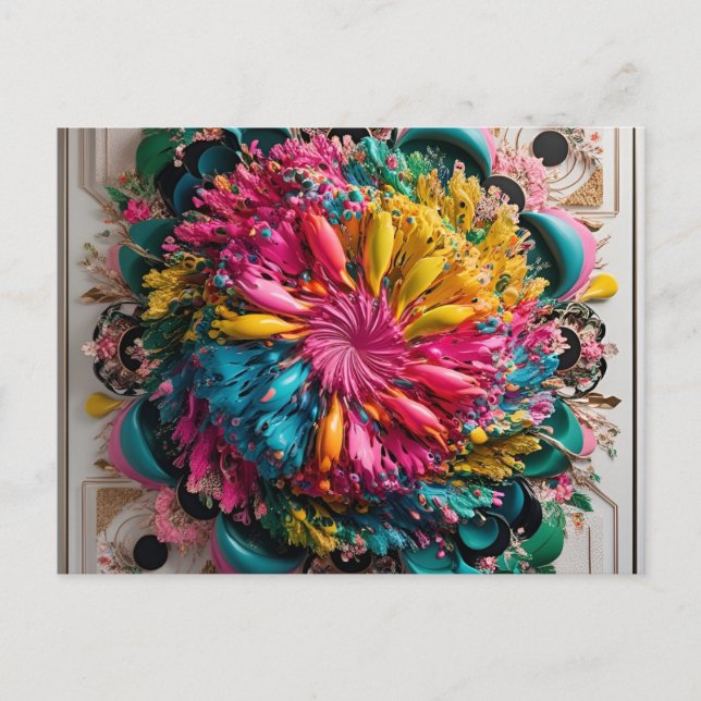 Cartão Postal Abstrato Eclecética Máxima Imprimível Colorida (Frente)