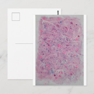 Cartão Postal Abstrato em Rosa Pastel Aquarela