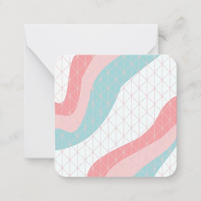 Cartão postal abstrato em tons de pêssego e azul (Frente)