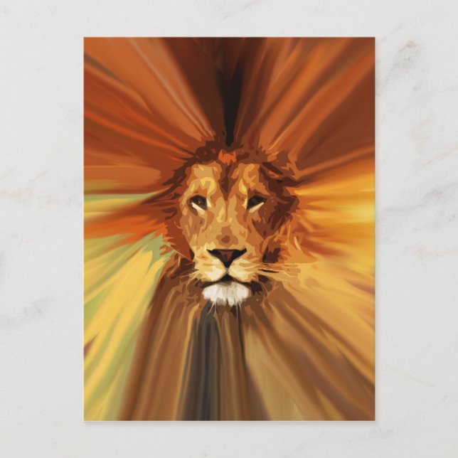 Cartão Postal Abstrato Fierce Lion (Frente)