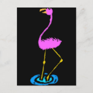 Cartão Postal Abstrato Flamingo