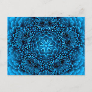 Cartão Postal ABSTRATO Floral AZUL DAHLIA FlOWER