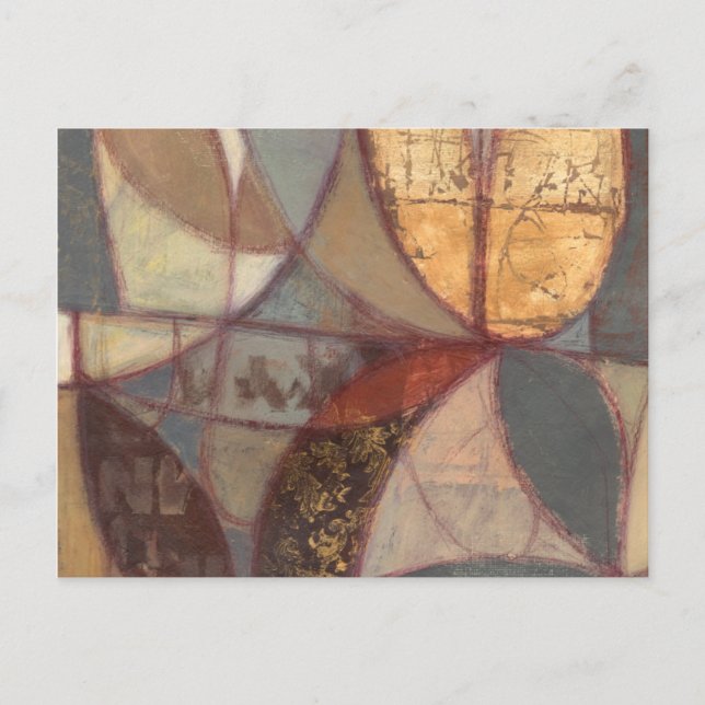 Cartão Postal Abstrato Floral Leaf Painting de Norman Wyatt (Frente)