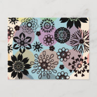 Abstrato floral - preto e branco