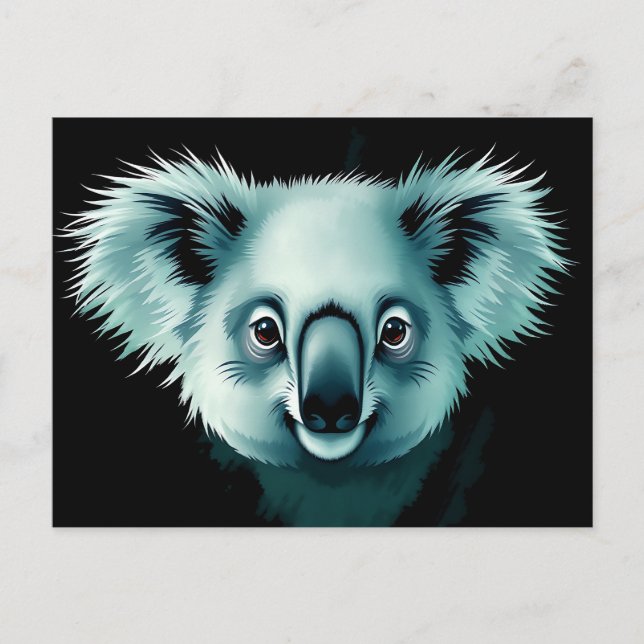Cartão Postal Abstrato Fluffy Koala Portrait (Frente)