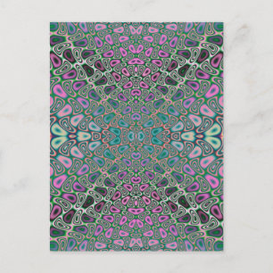 Cartão Postal Abstrato Fractal Holograma multicolorido