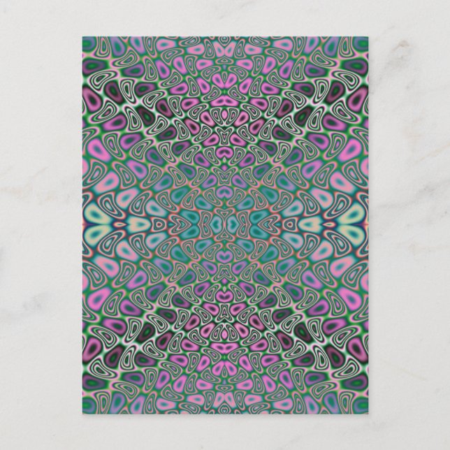 Cartão Postal Abstrato Fractal Holograma multicolorido (Frente)