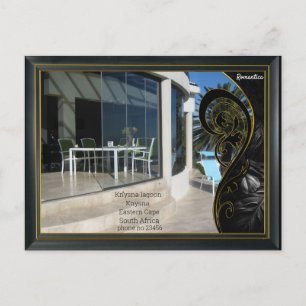 Cartão Postal Abstrato Geométrico Dourado Preto