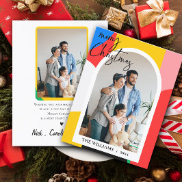 Cartão Postal Abstrato Geométrico Foto de Padrão Feliz Natal