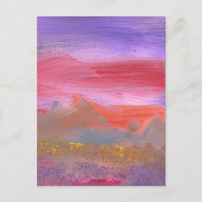 Cartão Postal Abstrato - Guash - Prados adoráveis 1 de 2 (Frente)