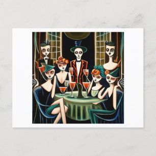 Cartão Postal Abstrato Halloween cocktail