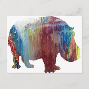Cartão Postal Abstrato Hippopotamus silhouette